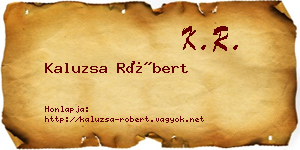 Kaluzsa Róbert névjegykártya
